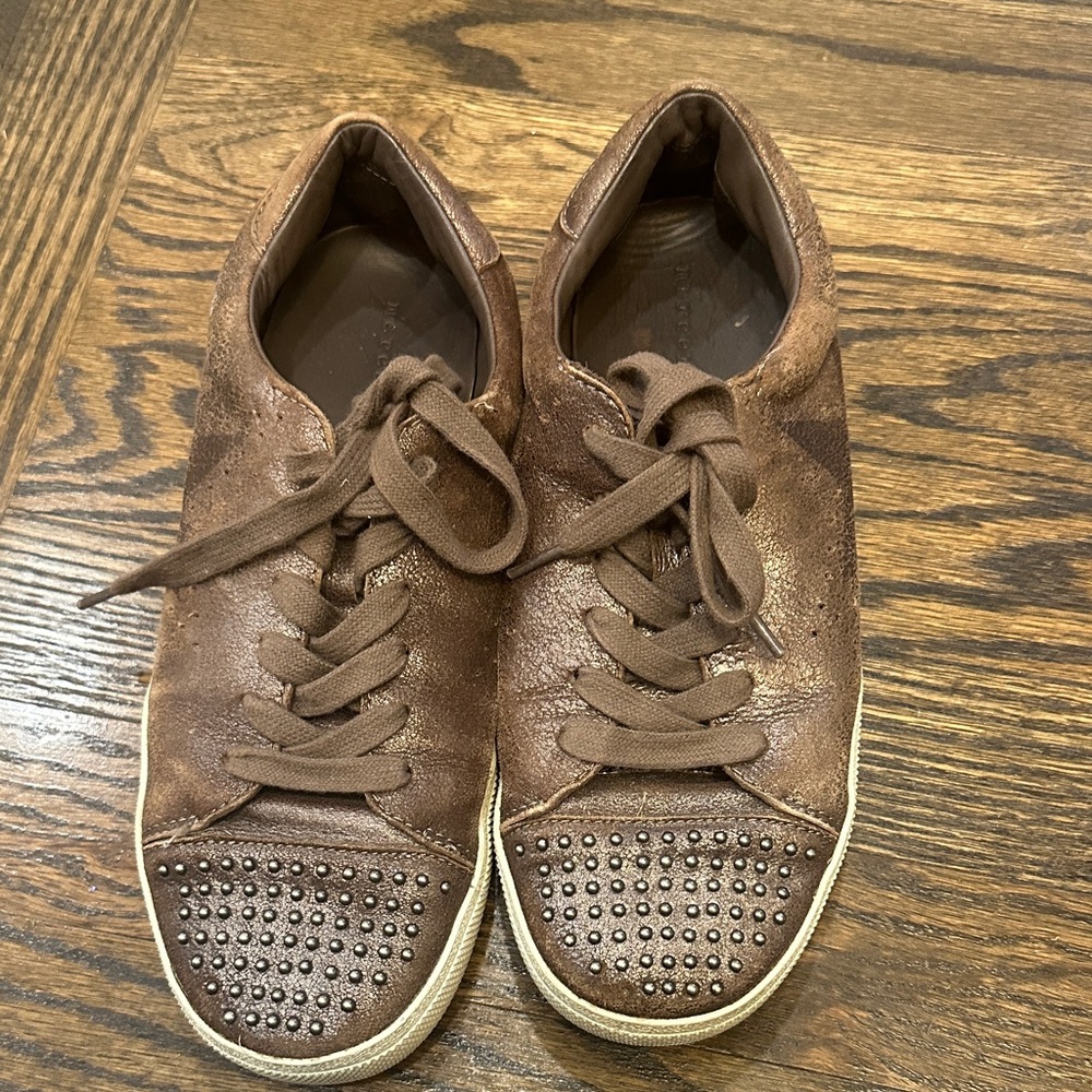 Brown Studded Women's Sneakers